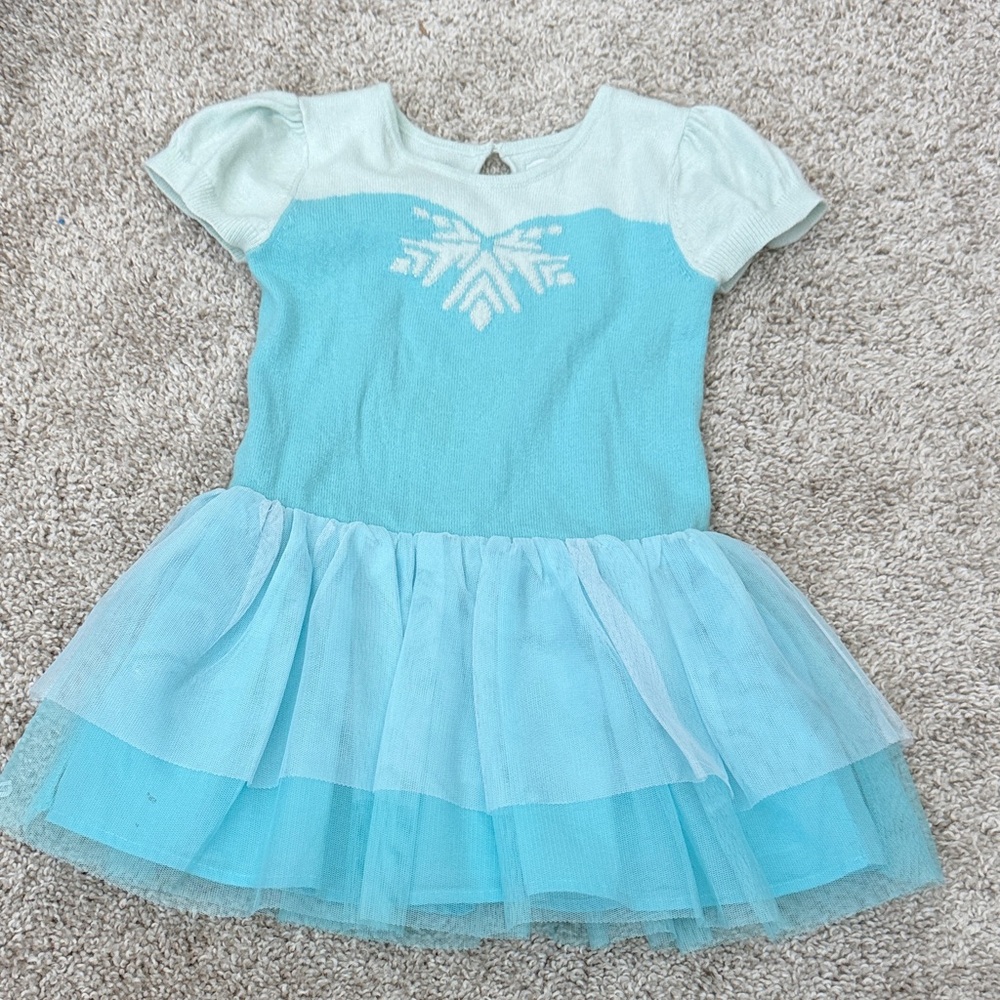 Blue & White Snowflake Tulle Dress